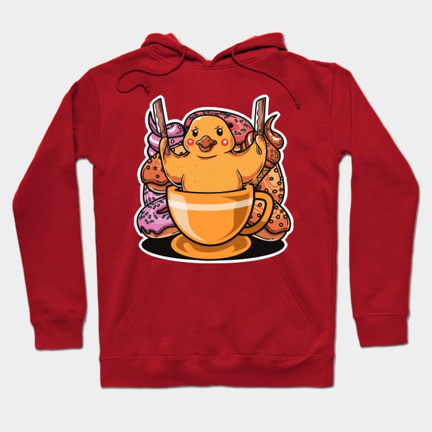 Weird Duck and Coffee Hoodie by unygara